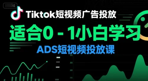 Tiktok短视频广告投放，适合0-1小白学习ADS短视频投放课-来缘阁