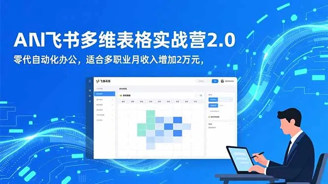 AI+飞书多维表格实战营2.0：零代码自动化办公，适合多职业月收入增加2万元-来缘阁