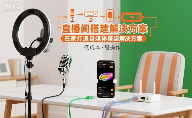 直播间搭建解决方案,在家打造自媒体搭建解决方案-来缘阁