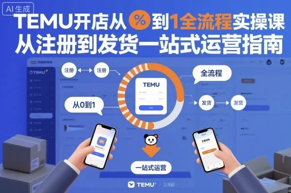 TEMU开店从0到1全流程实操课，从注册到发货一站式运营指南-来缘阁