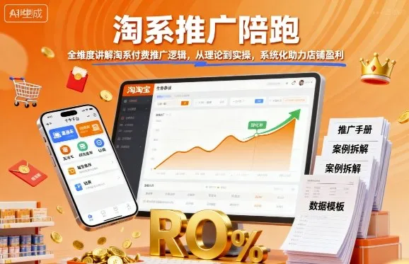 淘系推广陪跑，全维度讲解淘系付费推广逻辑，从理论到实操，系统化助力店铺盈利-来缘阁