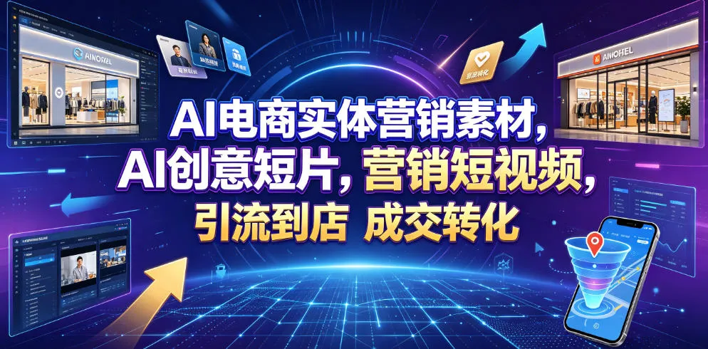 AI电商实体营销素材，AI创意短片，高效打造营销短视频，轻松引流到店，稳定提升门店客流与成交转化-来缘阁