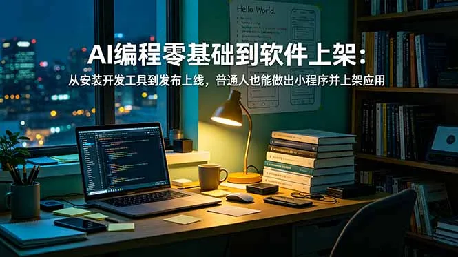 AI编程零基础到软件上架：从安装开发工具到发布上线，普通人也能做出小程序并上架应用商店-来缘阁