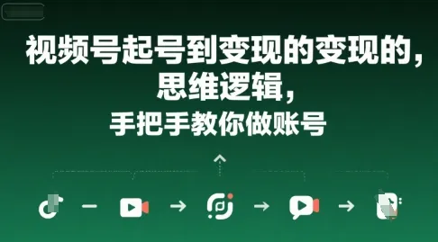 视频号起号到变现的思维逻辑,手把手教你做账号-来缘阁