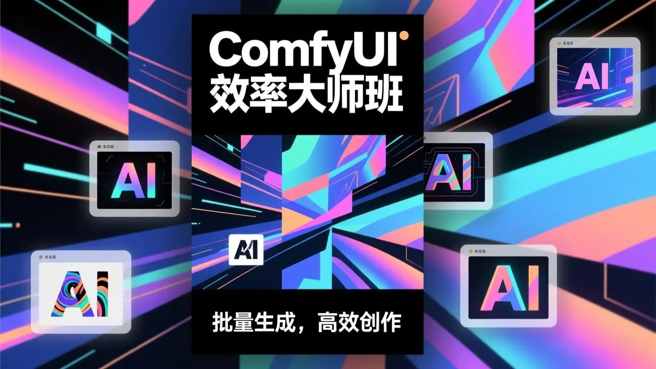ComfyUI效率大师班：工作流搭建，批量生成，将个人AI出图效率提升5-10倍，月接单收入1-3万-来缘阁