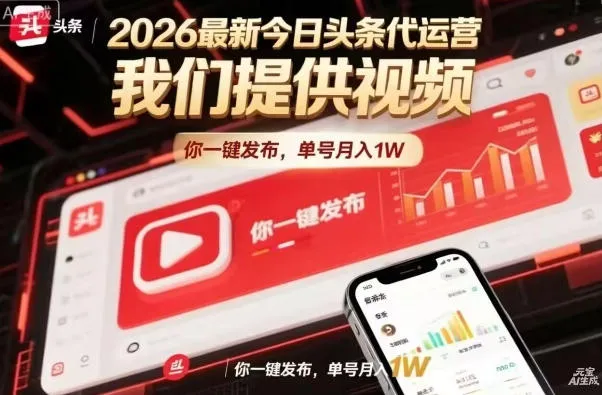 今日头条躺賺模式，你9我1，操作简单，一键发布，单机日入数百，长期合作【揭秘】-来缘阁