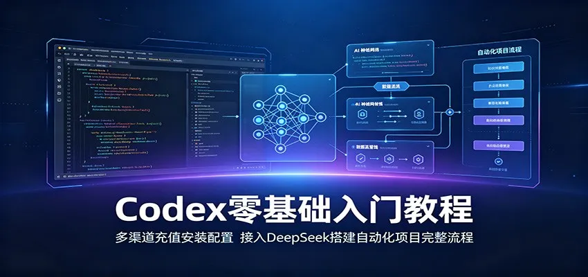 Codex零基础入门教程：多渠道充值安装配置，接入DeepSeek搭建自动化项目完整流程-来缘阁