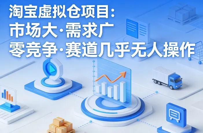 淘宝虚拟仓项目，市场大，需求广，零竞争，赛道几乎没人操作-来缘阁
