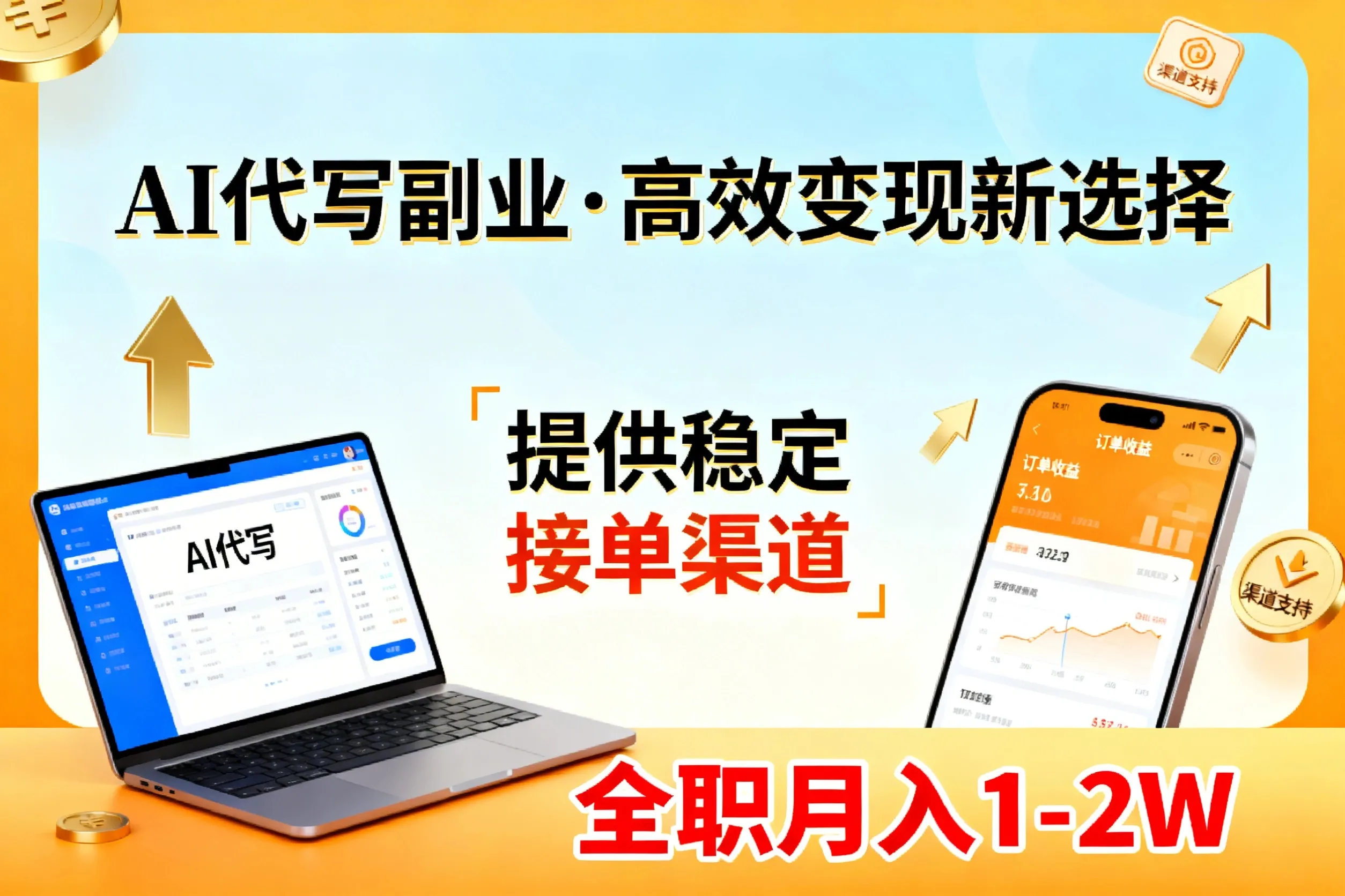 AI代写副业，高效变现，提供渠道，永不失业副业兼职 全职月入1-2W【SOP手册】-来缘阁