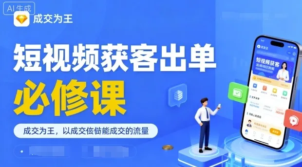 短视频获客出单必修课，成交为王，以成交为导向，直接做能成交的流量-来缘阁