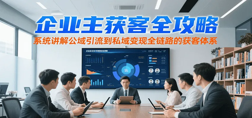 企业主获客全攻略,系统讲解公域引流到私域变现全链路的获客体系-来缘阁