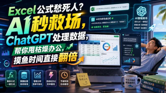 Excel公式愁死人？AI秒救场，ChatGPT处理数据，帮你甩枯燥办公，摸鱼时间直接翻倍【原创双语字幕】-来缘阁