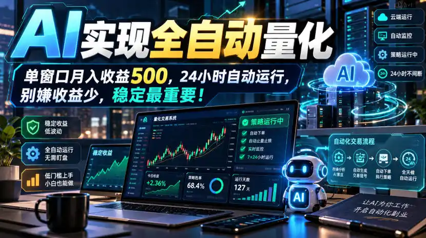 AI全自动量化项目，长期稳定可落地，0门槛躺赚稳定项目！-来缘阁