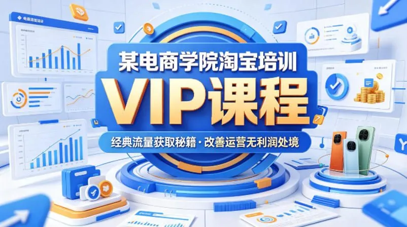 某电商学院淘宝培训VIP课程，各种经典有用的流量获取秘籍，改善运营产品没利润的处境(2026年5月)-来缘阁