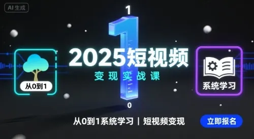 2025短视频变现实战课，从0到1系统学习短视频变现-来缘阁