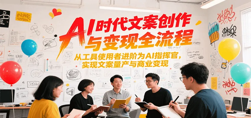 AI时代文案创作与变现全流程,从工具使用者进阶为AI指挥官,实现文案量产与商业变现-来缘阁