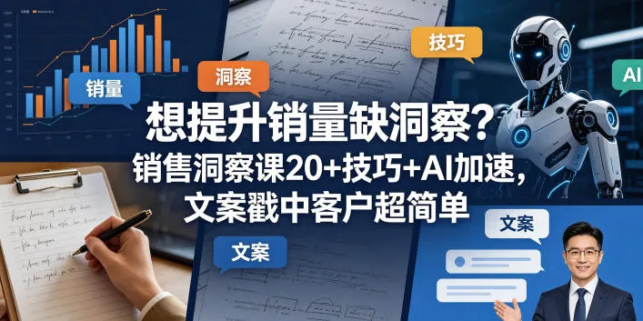 想提升销量缺洞察？销售洞察课20+技巧+AI加速，文案戳中客户超简单【原创双语字幕】-来缘阁