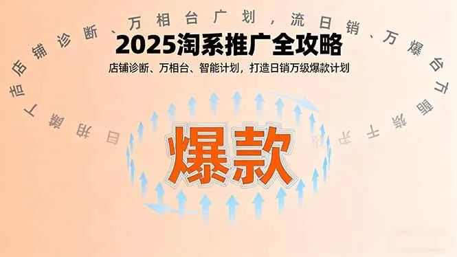 2025淘系推广全攻略，店铺诊断、万相台、智能计划，打造日销万级爆款计划-来缘阁