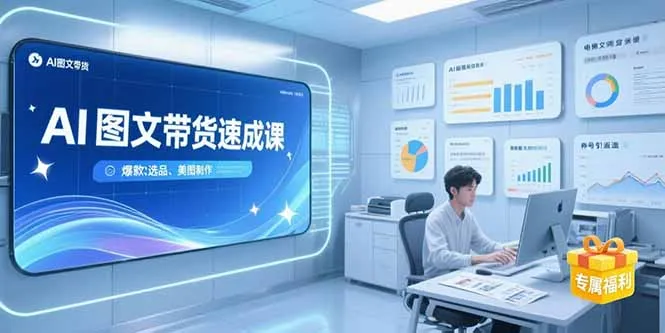 AI图文带货速成课，养号引流秘籍，爆款选品策略，美图制作全流程-来缘阁