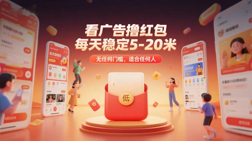 看广告撸红包，每天稳定5-20米，无任何门槛，适合任何人-来缘阁