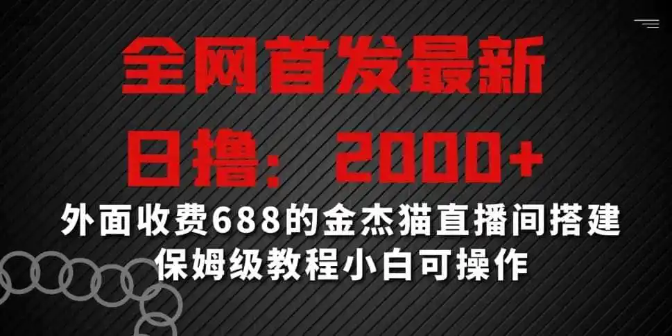 全网首发最新，日撸2000+，外面收费688的金杰猫直播间搭建，保姆级教程小白可操作【揭秘】-来缘阁