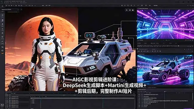 AIGC影视剪辑进阶课：DeepSeek生成脚本+Martini生成视频+剪辑后期，完整制作AI短片-来缘阁