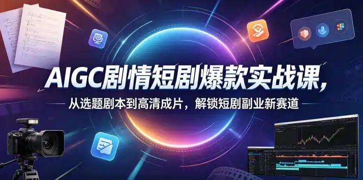 AIGC剧情短剧爆款实战课,从选题剧本到高清成片,解锁短剧副业新赛道(更新0906)-来缘阁