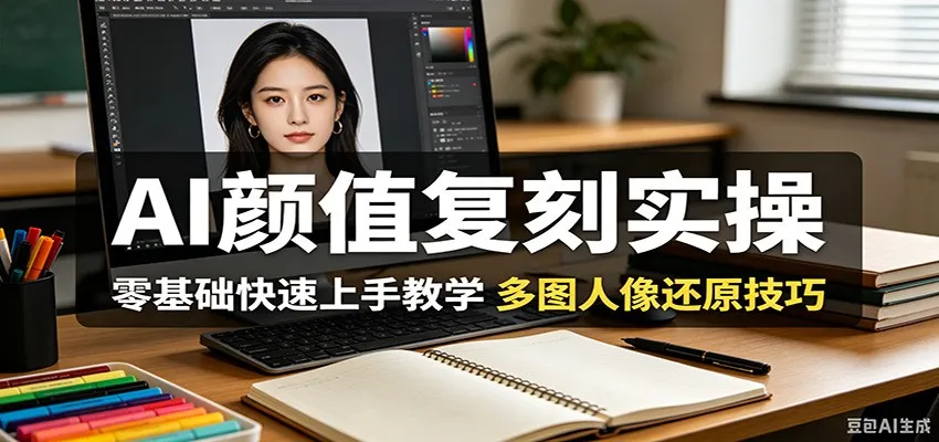 AI颜值复刻实操，零基础快速上手教学，多图人像还原技巧-来缘阁