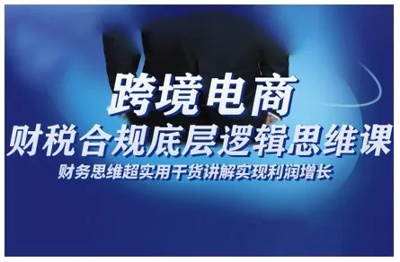 跨境电商财稅合规底层逻辑思维课，财务思维超实用于货讲解实现利润增长-来缘阁