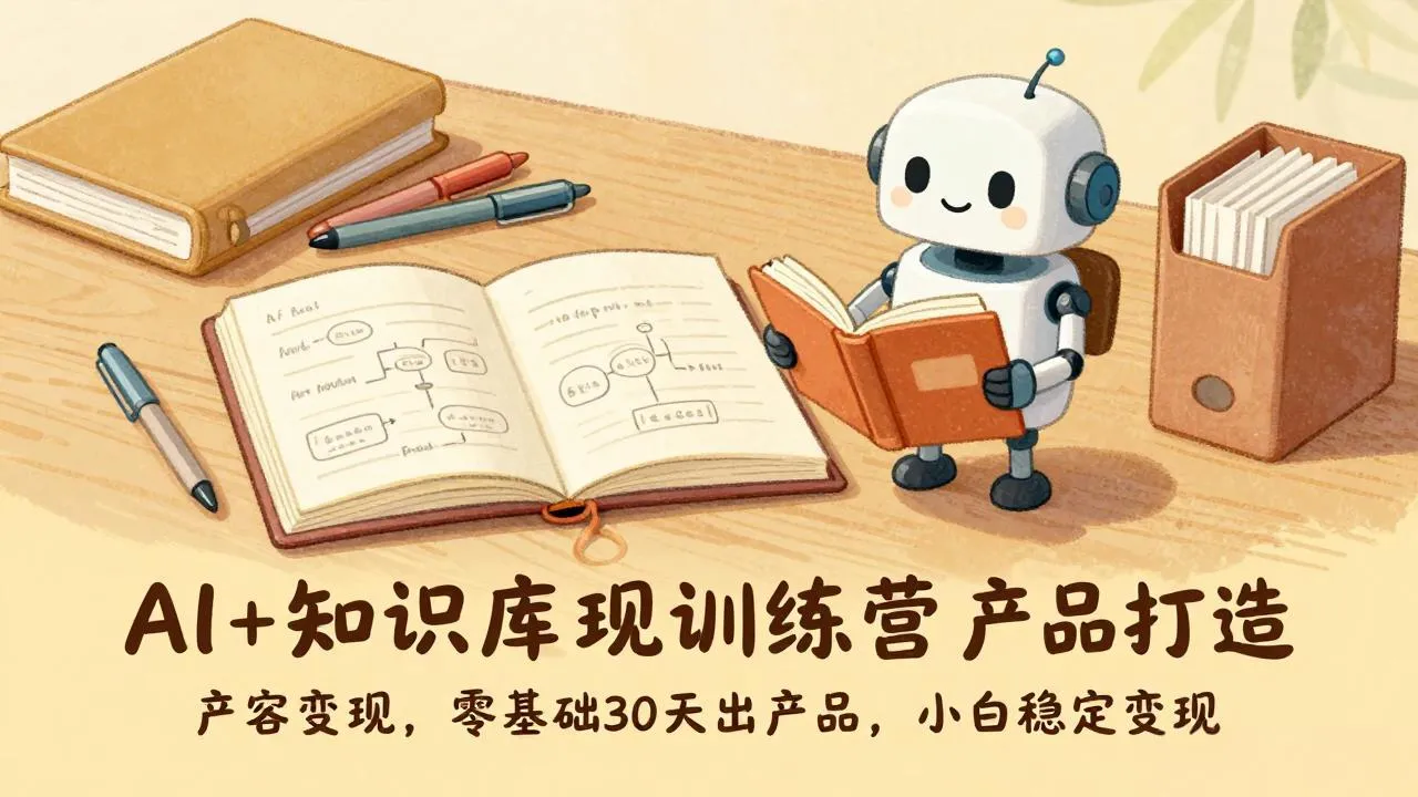 AI+知识库变现训练营,产品打造、内容创作、全平台变现,零基础30天出产品,小白稳定变现-来缘阁