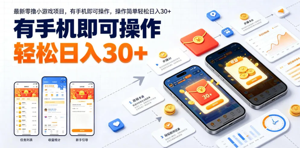 最新零撸小游戏项目，有手机即可操作，操作简单轻松日入30+-来缘阁