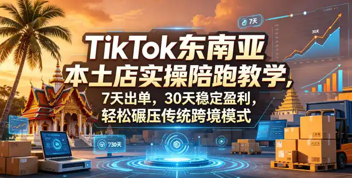 TikTok东南亚本土店实操陪跑教学，7天出单，30天稳定盈利，轻松碾压传统跨境模式(更新0819)-来缘阁
