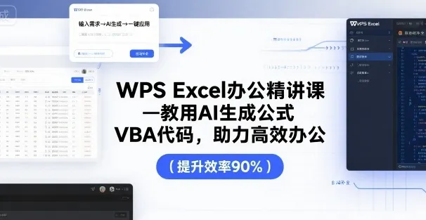 WPS Excel办公精讲课，教用 AI 生成公式，VBA 代码，助力高效办公-来缘阁
