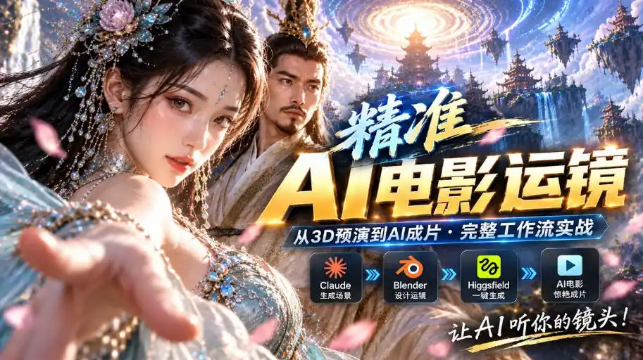 AI视频终于能精准运镜了！Claude+Blender+Higgsfield免费插件实测-来缘阁
