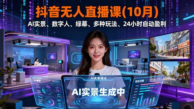 抖音无人直播课(10月-来缘阁