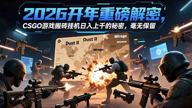 2026开年重磅解密，CSGO游戏搬砖挂机日入上千的秘密，毫无保留-来缘阁