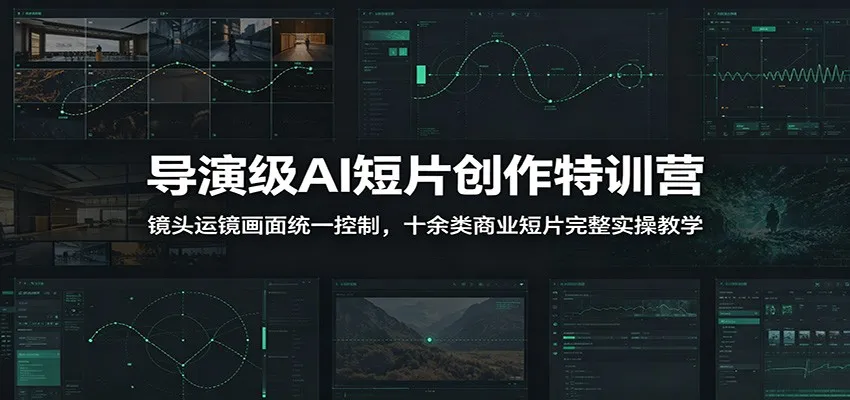 导演级AI短片创作特训营：镜头运镜画面统一控制，十余类商业短片完整实操教学(更新)-来缘阁