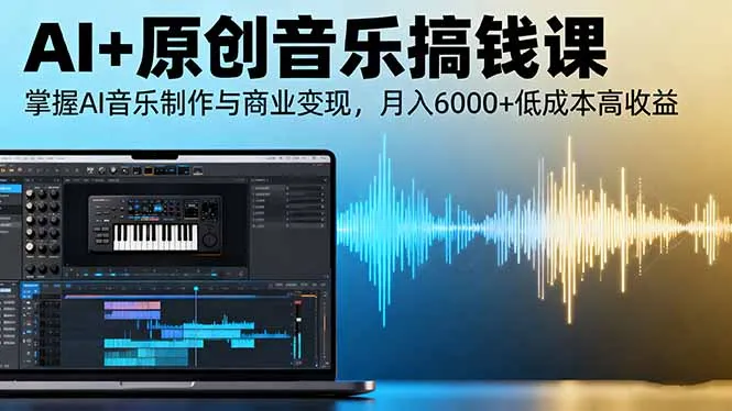 AI+原创音乐搞钱课：掌握AI音乐制作与商业变现，月入6000+低成本高收益-来缘阁