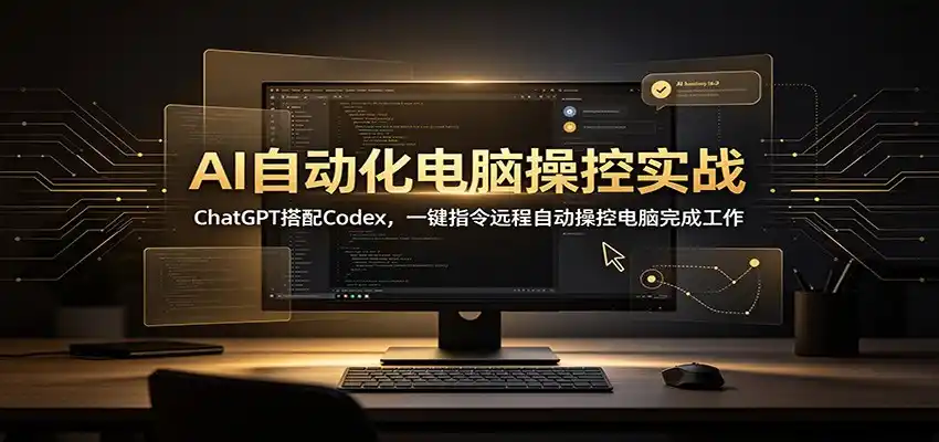 AI自动化电脑操控实战:ChatGPT搭配Codex,一键指令远程自动操控电脑完成工作-来缘阁