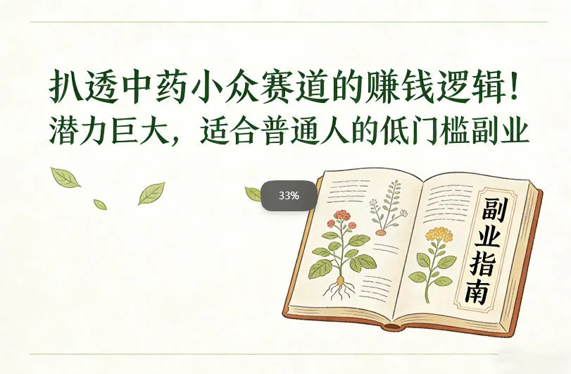 扒透中药小众赛道的賺米逻辑，潜力巨大，适合普通人的低门槛副业-来缘阁