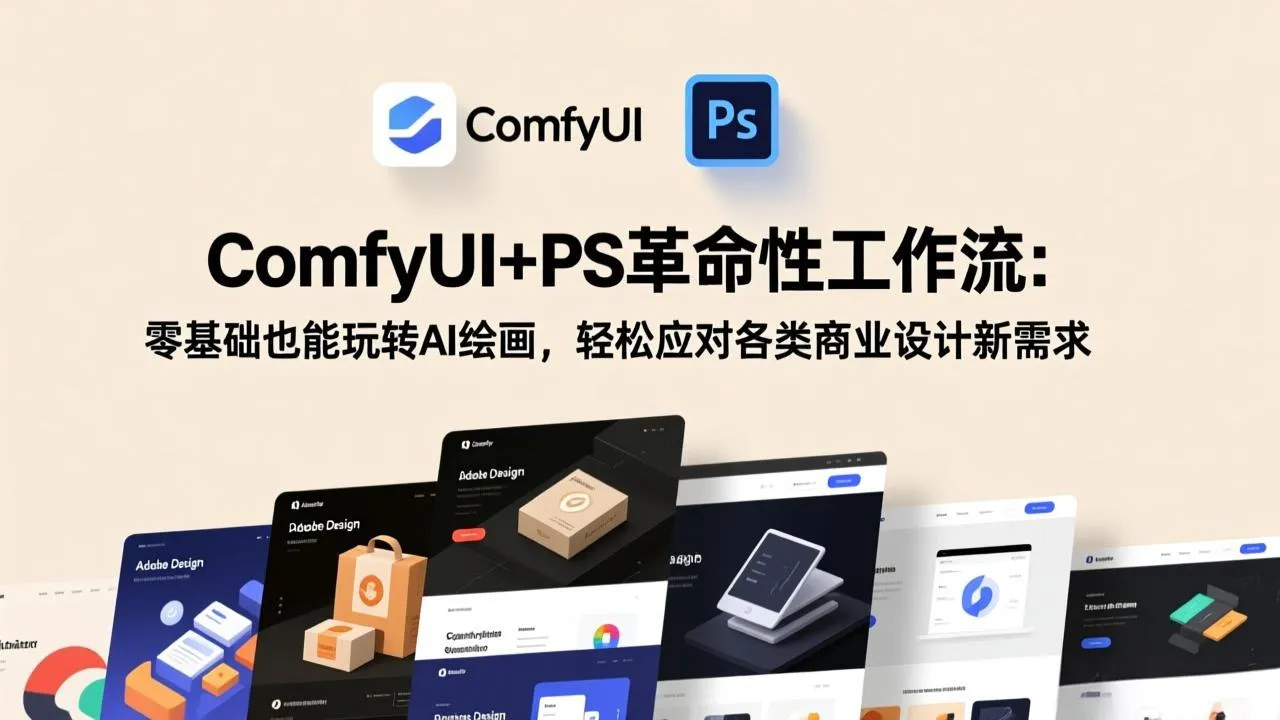 ComfyUI+PS革命性工作流:零基础也能玩转AI绘画,轻松应对各类商业设计新需求-来缘阁