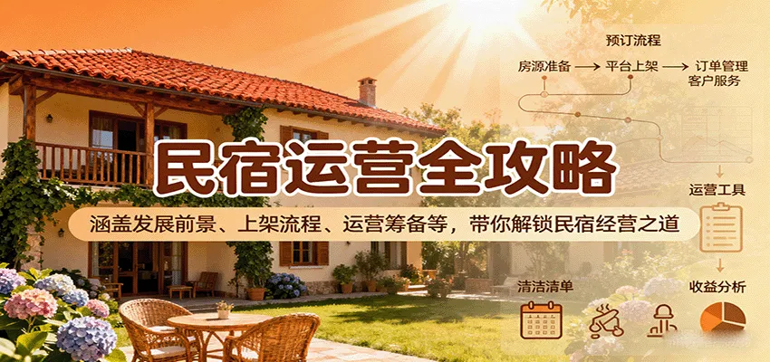 民宿运营全攻略:涵盖发展前景、上架流程、运营筹备等,带你解锁民宿经营之道-来缘阁