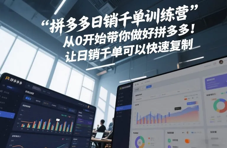 拼多多日销千单训练营,从0开始带你做好拼多多,让日销千单可以快速复制(更新26年2月)-来缘阁