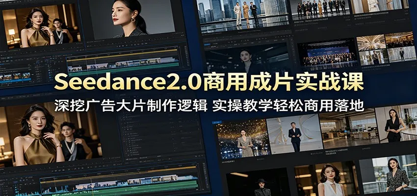 Seedance2.0商用成片实战课：深挖广告大片制作逻辑，实操教学轻松商用落地-来缘阁