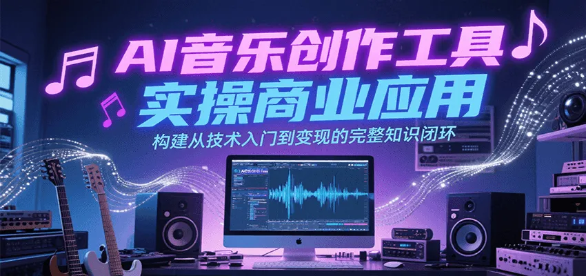 AI音乐创作工具实操商业应用，构建从技术入门到变现的完整知识闭环-来缘阁