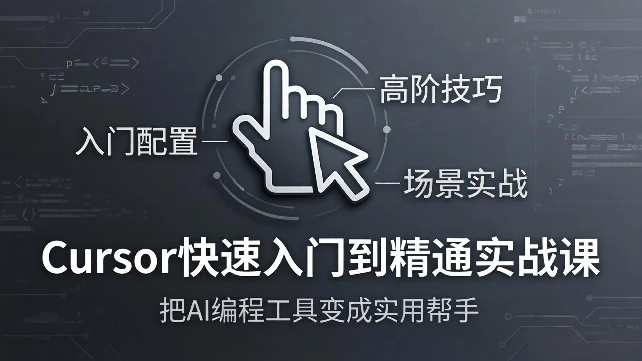 Cursor快速入门到精通实战课：入门配置+高阶技巧+场景实战，把AI编程工具变成实用帮手-来缘阁