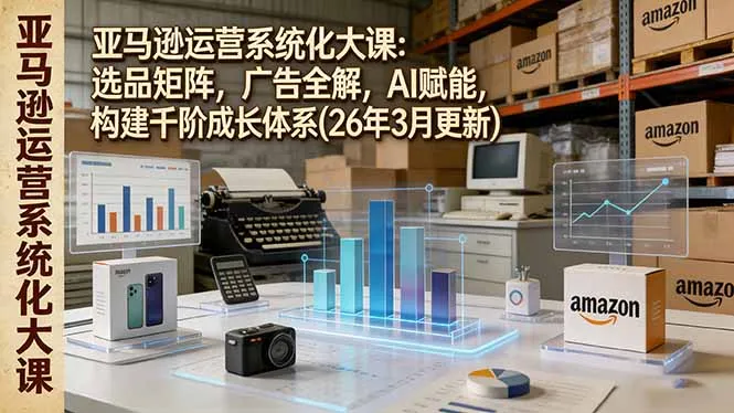 亚马逊运营系统化大课：选品矩阵，广告全解，AI赋能，构建千阶成长体系(26年3月更新-来缘阁