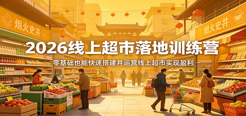 2026线上超市落地训练营，零基础也能快速搭建并运营线上超市实现盈利-来缘阁