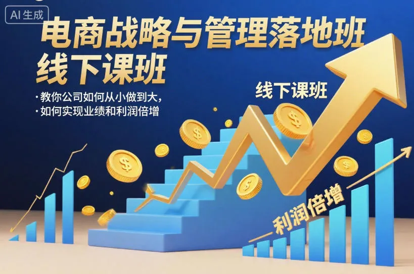 电商战略与管理落地班线下课，教你公司如何从小做到大，如何实现业绩和利润倍增【录音】-来缘阁