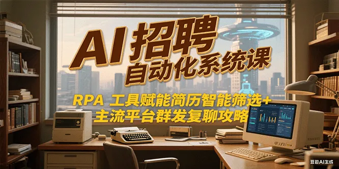 AI招聘自动化系统课,RPA工具赋能简历智能筛选+主流平台群发复聊全攻略-来缘阁